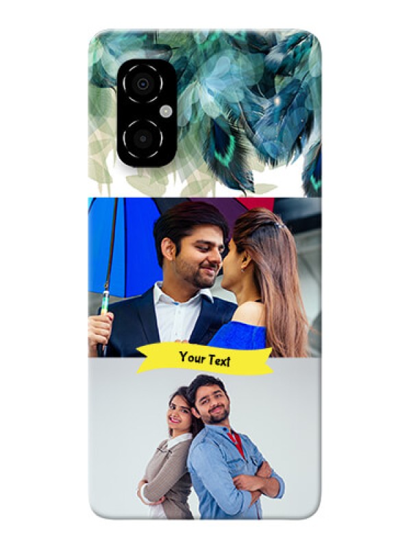 Custom Poco M4 5G Phone Cases: Image with Boho Peacock Feather Design