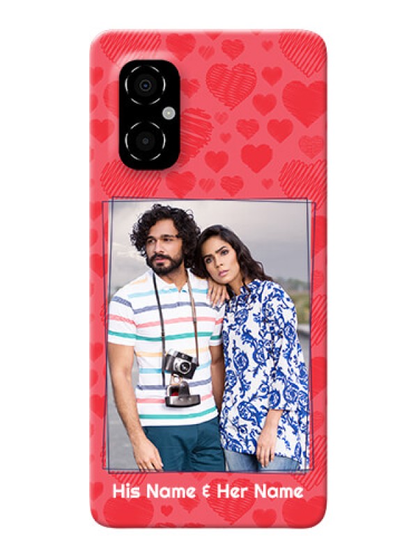 Custom Poco M4 5G Mobile Back Covers: with Red Heart Symbols Design