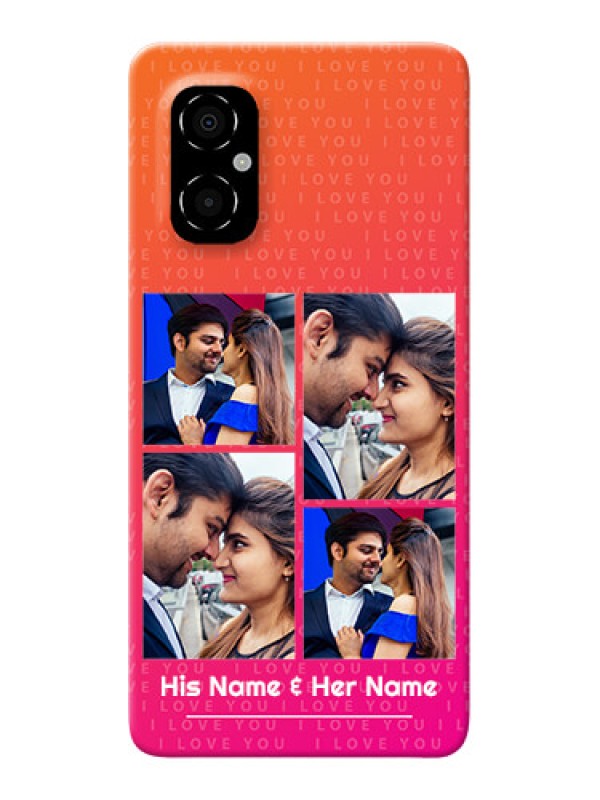 Custom Poco M4 5G custom back covers: I Love You Pink Design