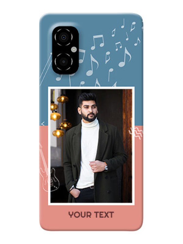 Custom Poco M4 5G Phone Back Covers with Color Musical Note Design