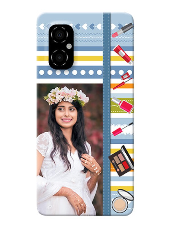 Custom Poco M4 5G Personalized Mobile Cases: Makeup Icons Design