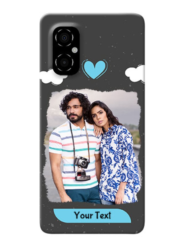 Custom Poco M4 5G Mobile Back Covers: splashes with love doodles Design
