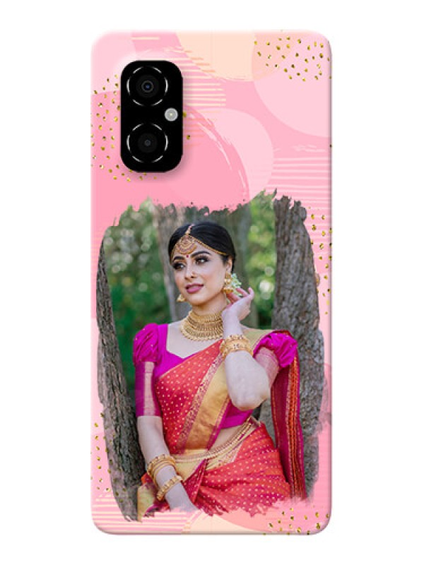 Custom Poco M4 5G Phone Covers for Girls: Gold Glitter Splash Design