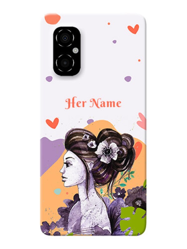 Custom Poco M4 5G Custom Mobile Case with Woman And Nature Design