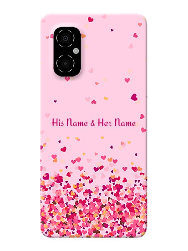 Custom Poco M4 5G Phone Back Covers: Floating Hearts Design