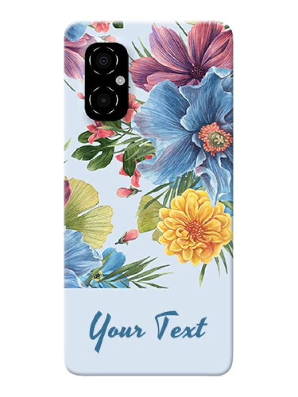 Custom Poco M4 5G Custom Phone Cases: Stunning Watercolored Flowers Painting Design