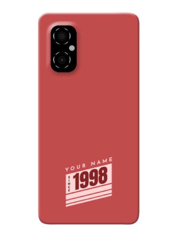 Custom Poco M4 5G Phone Back Covers: Red custom year of birth Design