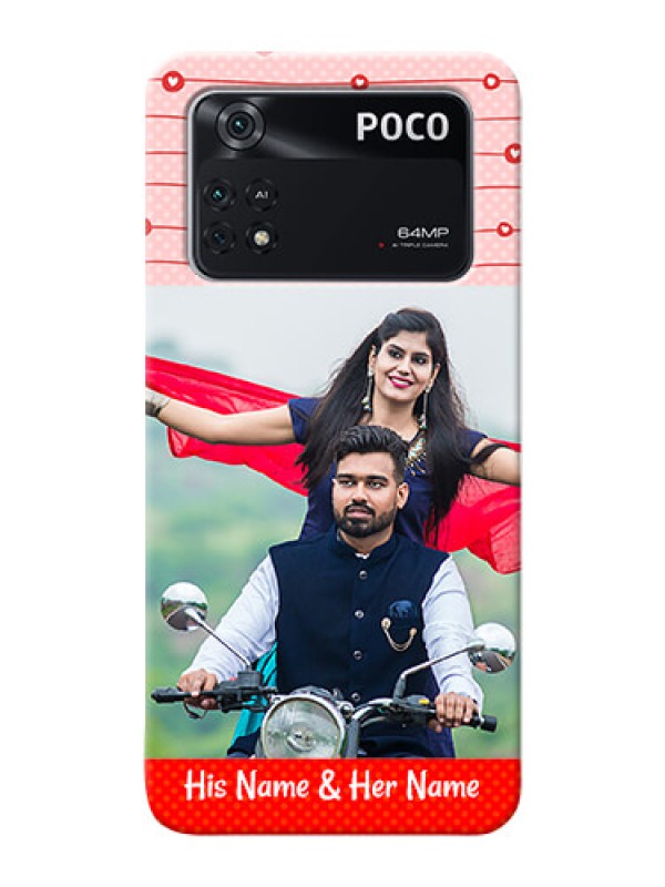 Custom Poco M4 Pro 4G Custom Phone Cases: Red Pattern Case Design