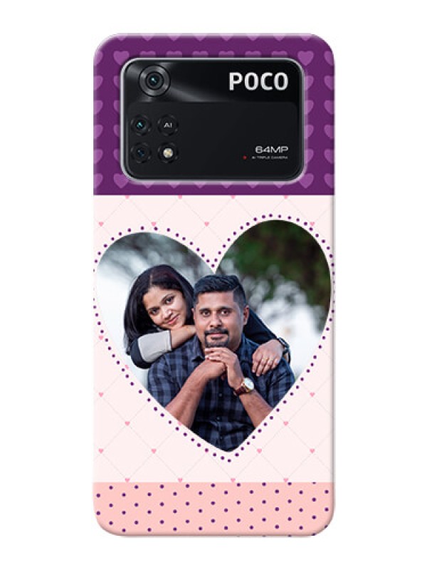 Custom Poco M4 Pro 4G Mobile Back Covers: Violet Love Dots Design