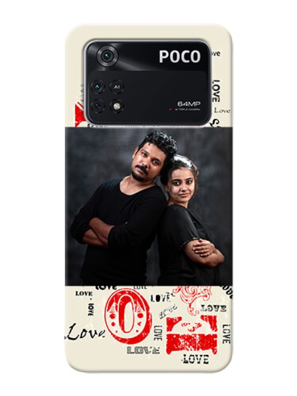 Custom Poco M4 Pro 4G mobile cases online: Trendy Love Design Case