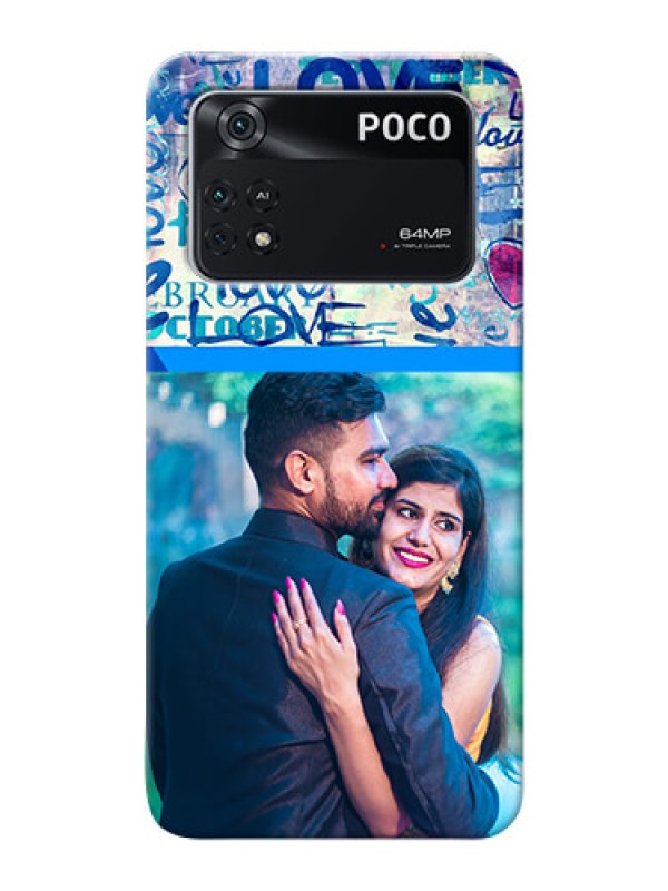 Custom Poco M4 Pro 4G Mobile Covers Online: Colorful Love Design