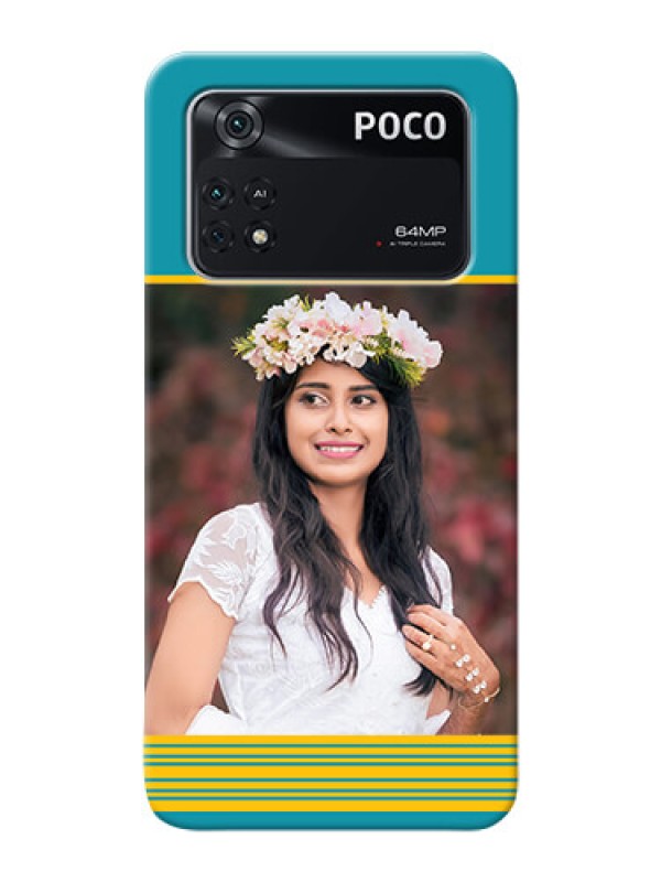 Custom Poco M4 Pro 4G personalized phone covers: Yellow & Blue Design 