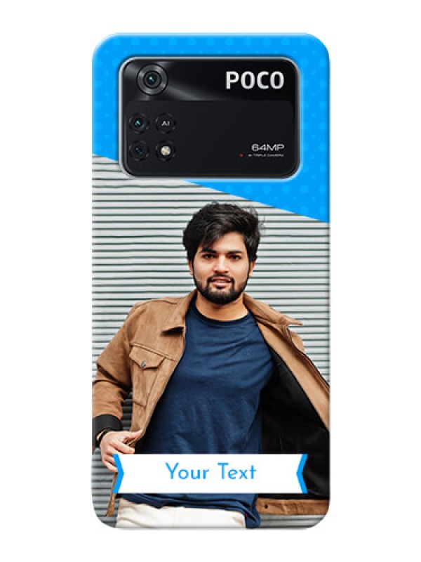 Custom Poco M4 Pro 4G Personalized Mobile Covers: Simple Blue Color Dotted Design