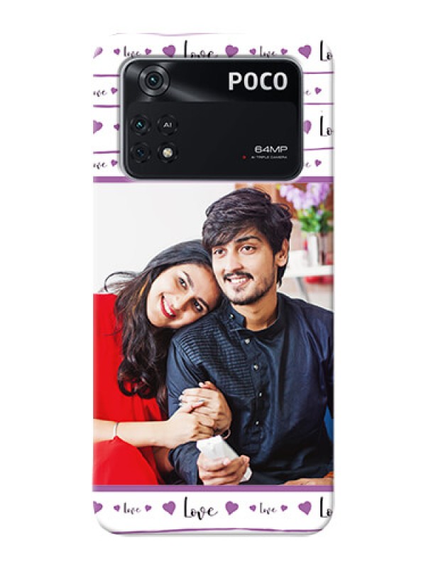 Custom Poco M4 Pro 4G Mobile Back Covers: Couples Heart Design