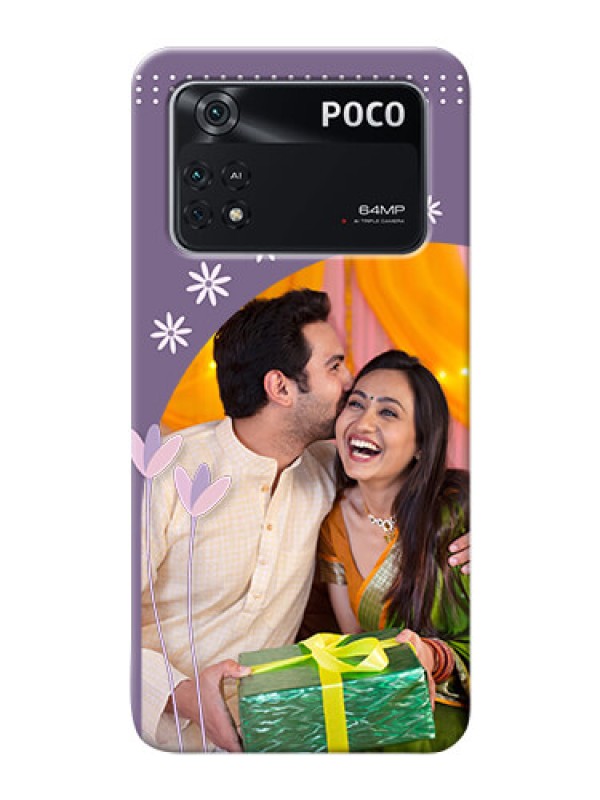 Custom Poco M4 Pro 4G Phone covers for girls: lavender flowers design 
