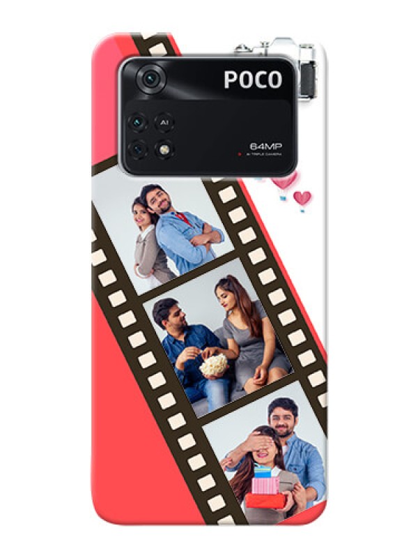 Custom Poco M4 Pro 4G custom phone covers: 3 Image Holder with Film Reel