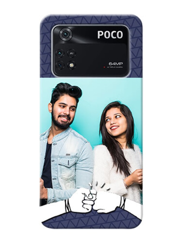 Custom Poco M4 Pro 4G Mobile Covers Online with Best Friends Design 