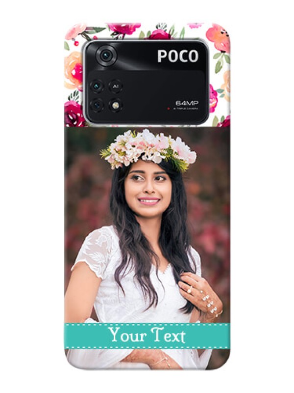 Custom Poco M4 Pro 4G Personalized Mobile Cases: Watercolor Floral Design