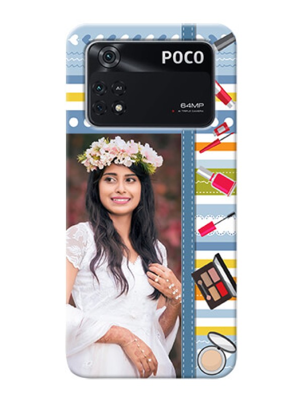 Custom Poco M4 Pro 4G Personalized Mobile Cases: Makeup Icons Design