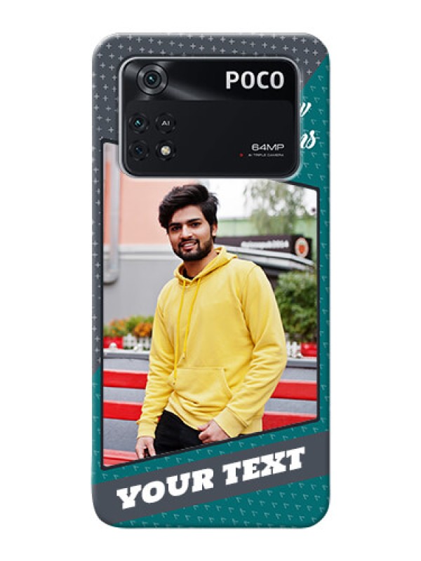 Custom Poco M4 Pro 4G Back Covers: Background Pattern Design with Quote