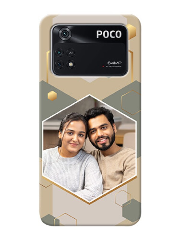 Custom Poco M4 Pro 4G Phone Back Covers: Stylish Hexagon Pattern Design