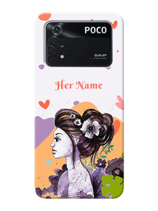 Custom Poco M4 Pro 4G Custom Mobile Case with Woman And Nature Design