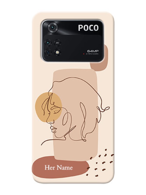Custom Poco M4 Pro 4G Custom Phone Covers: Calm Woman line art Design