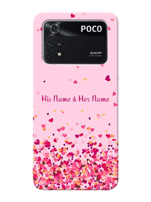 Custom Poco M4 Pro 4G Phone Back Covers: Floating Hearts Design