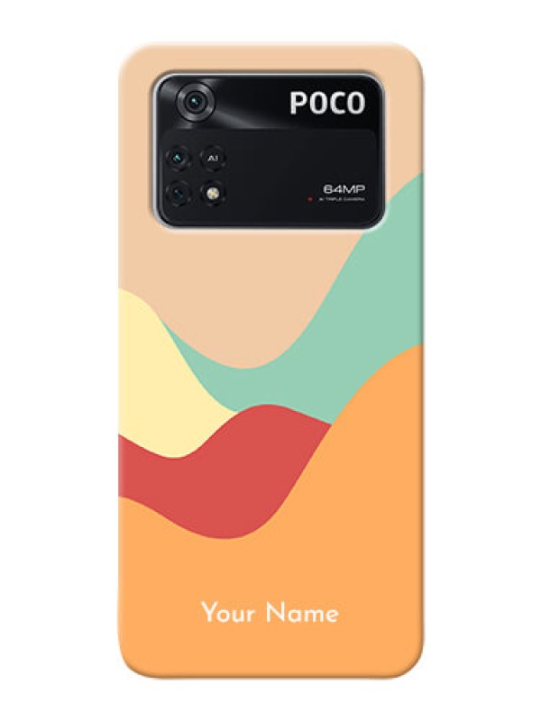 Custom Poco M4 Pro 4G Custom Mobile Case with Ocean Waves Multi-colour Design