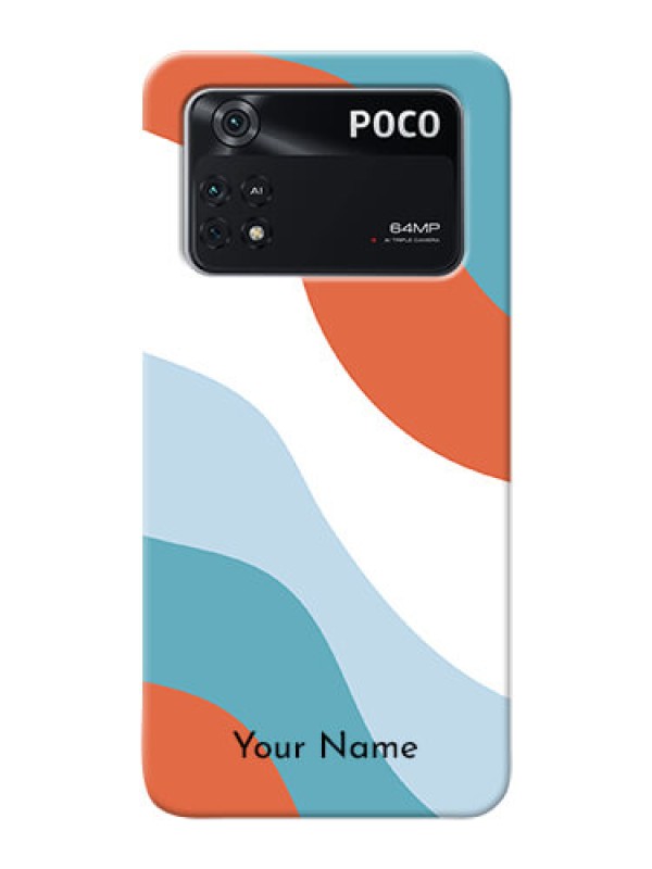 Custom Poco M4 Pro 4G Mobile Back Covers: coloured Waves Design