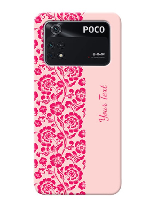 Custom Poco M4 Pro 4G Phone Back Covers: Attractive Floral Pattern Design