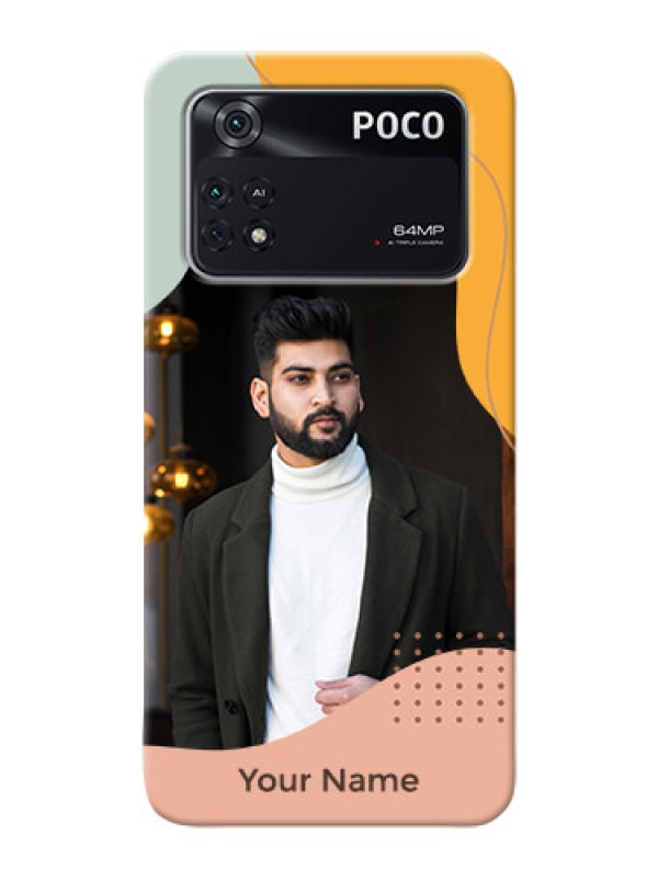 Custom Poco M4 Pro 4G Custom Phone Cases: Tri-coloured overlay design