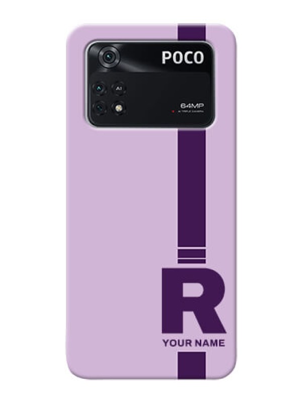 Custom Poco M4 Pro 4G Custom Phone Covers: Simple dual tone stripe with name Design