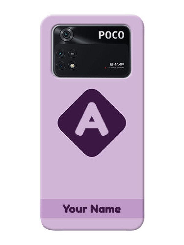 Custom Poco M4 Pro 4G Custom Mobile Case with Custom Letter in curved badge Design