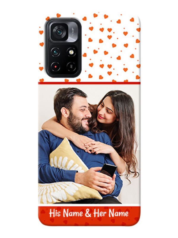 Custom Poco M4 Pro 5G Phone Back Covers: Orange Love Symbol Design