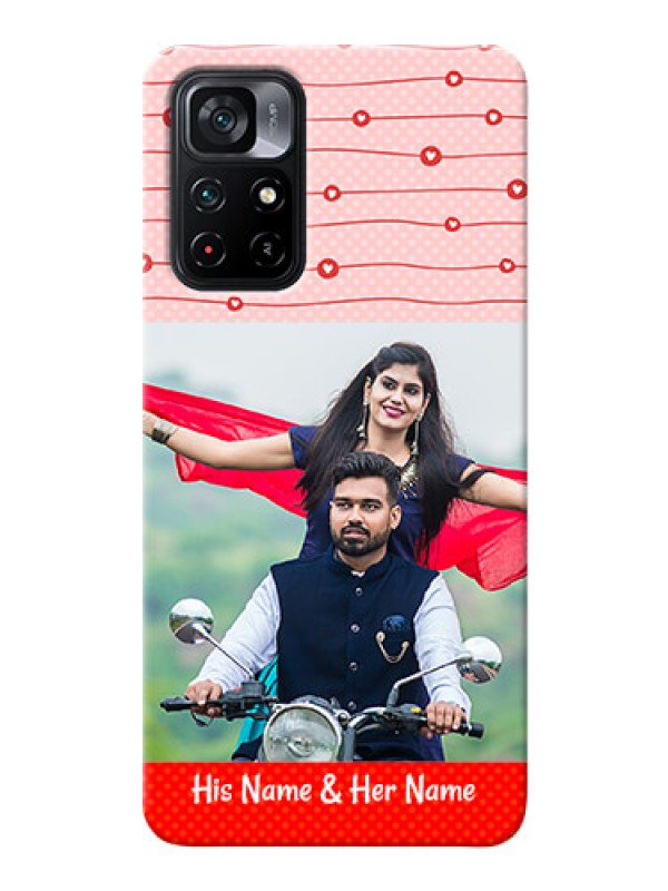 Custom Poco M4 Pro 5G Custom Phone Cases: Red Pattern Case Design