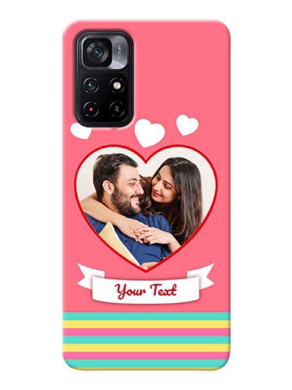 Custom Poco M4 Pro 5G Personalised mobile covers: Love Doodle Design