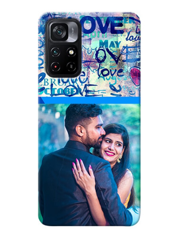 Custom Poco M4 Pro 5G Mobile Covers Online: Colorful Love Design