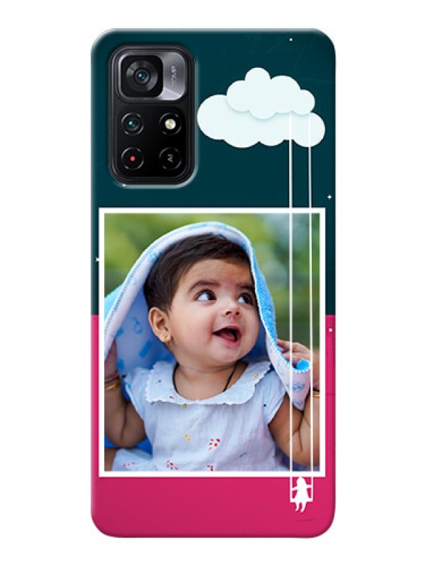 Custom Poco M4 Pro 5G custom phone covers: Cute Girl with Cloud Design