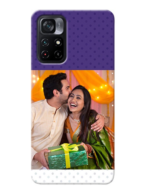 Custom Poco M4 Pro 5G mobile phone cases: Violet Pattern Design