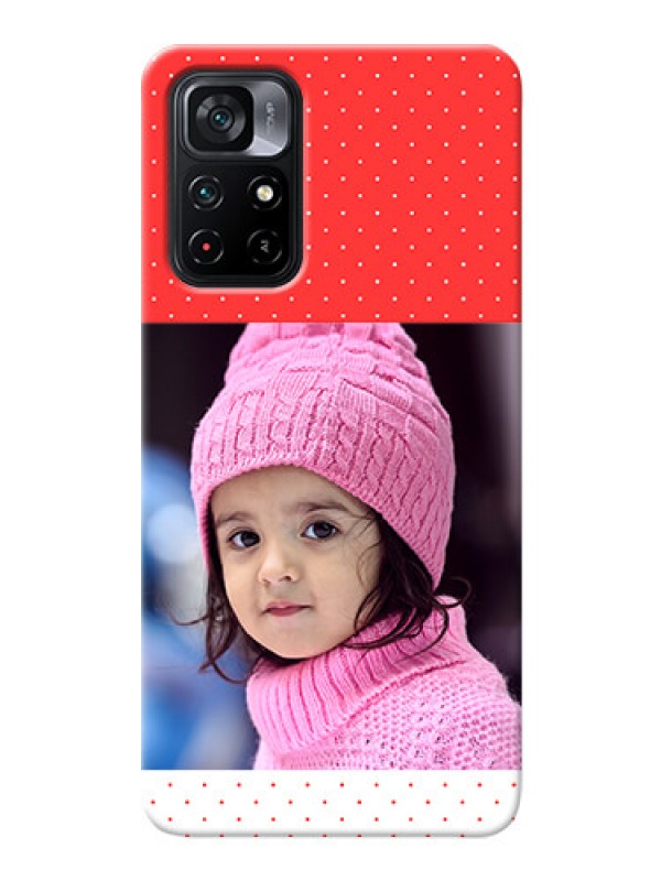Custom Poco M4 Pro 5G personalised phone covers: Red Pattern Design