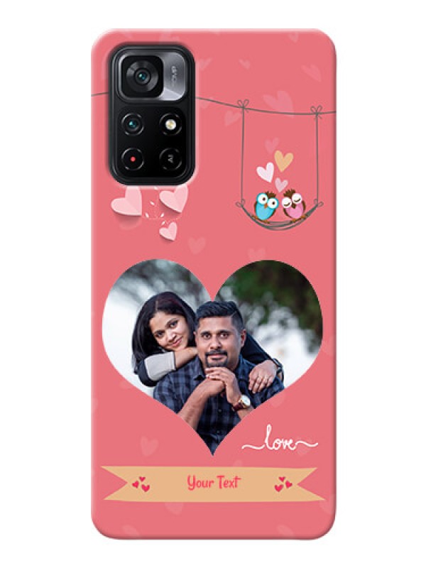 Custom Poco M4 Pro 5G custom phone covers: Peach Color Love Design 