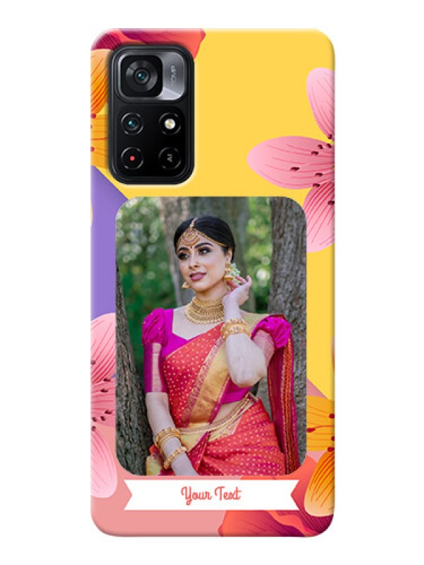 Custom Poco M4 Pro 5G Mobile Covers: 3 Image With Vintage Floral Design