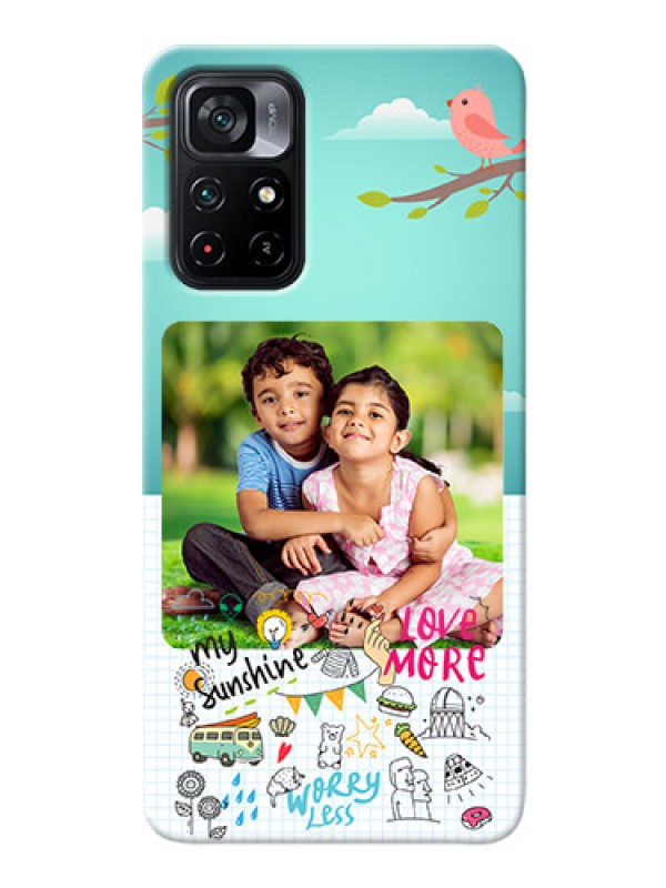 Custom Poco M4 Pro 5G phone cases online: Doodle love Design