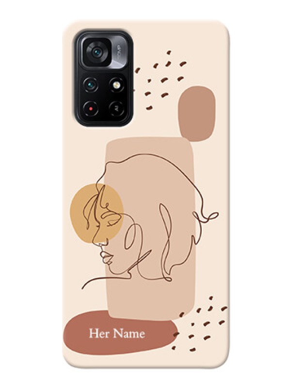 Custom Poco M4 Pro 5G Custom Phone Covers: Calm Woman line art Design