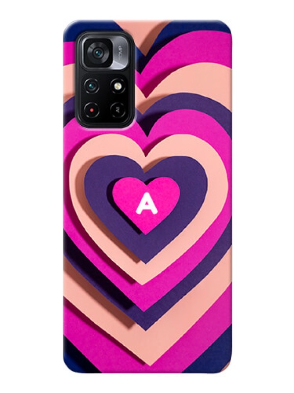 Custom Poco M4 Pro 5G Custom Mobile Case with Cute Heart Pattern Design