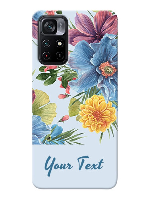 Custom Poco M4 Pro 5G Custom Phone Cases: Stunning Watercolored Flowers Painting Design