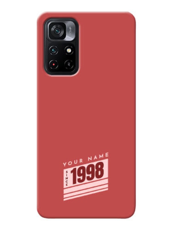 Custom Poco M4 Pro 5G Phone Back Covers: Red custom year of birth Design