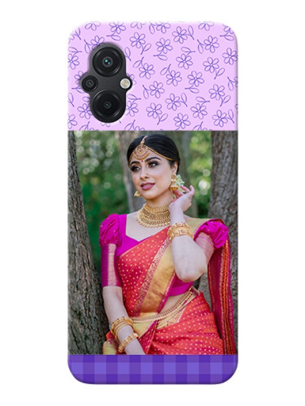 Custom Poco M5 Mobile Cases: Purple Floral Design