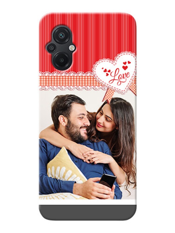 Custom Poco M5 phone cases online: Red Love Pattern Design